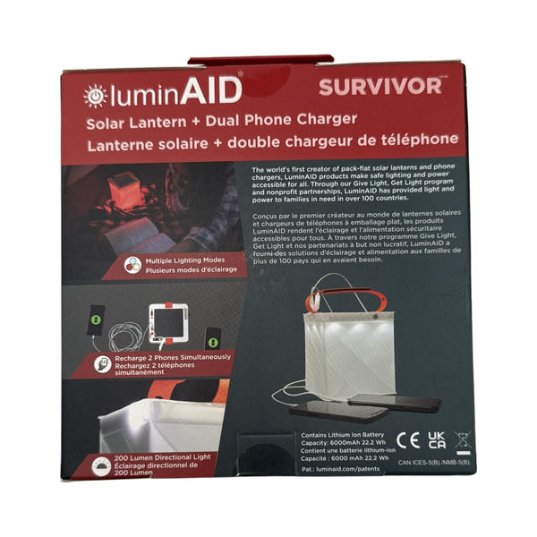 luminAID Survivor Solar Lantern with Dual Phone Charger - Forest - Safety Products