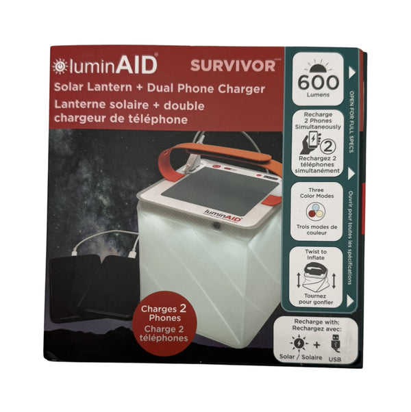 luminAID Survivor Solar Lantern with Dual Phone Charger - Forest - Safety Products