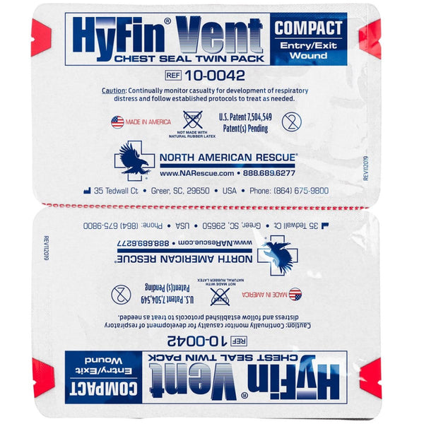 HyFin Vent Compact Chest Seal Twin Pack - Forest - Safety Products
