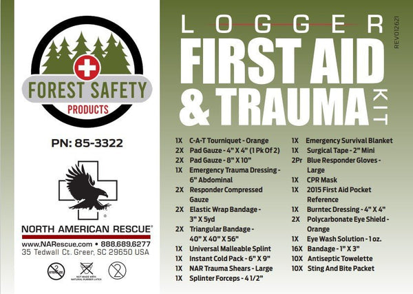 Logger's First Aid and Trauma Kit - Forest - Safety Products